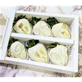 6pcs White Lace with Gold Leaf Chocolate Strawberries Gift Box